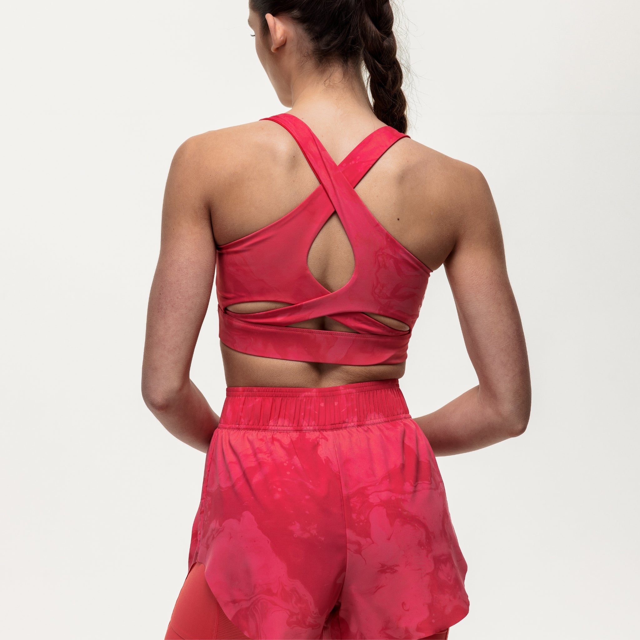 Flex Medium Support Bra - Coral Marble