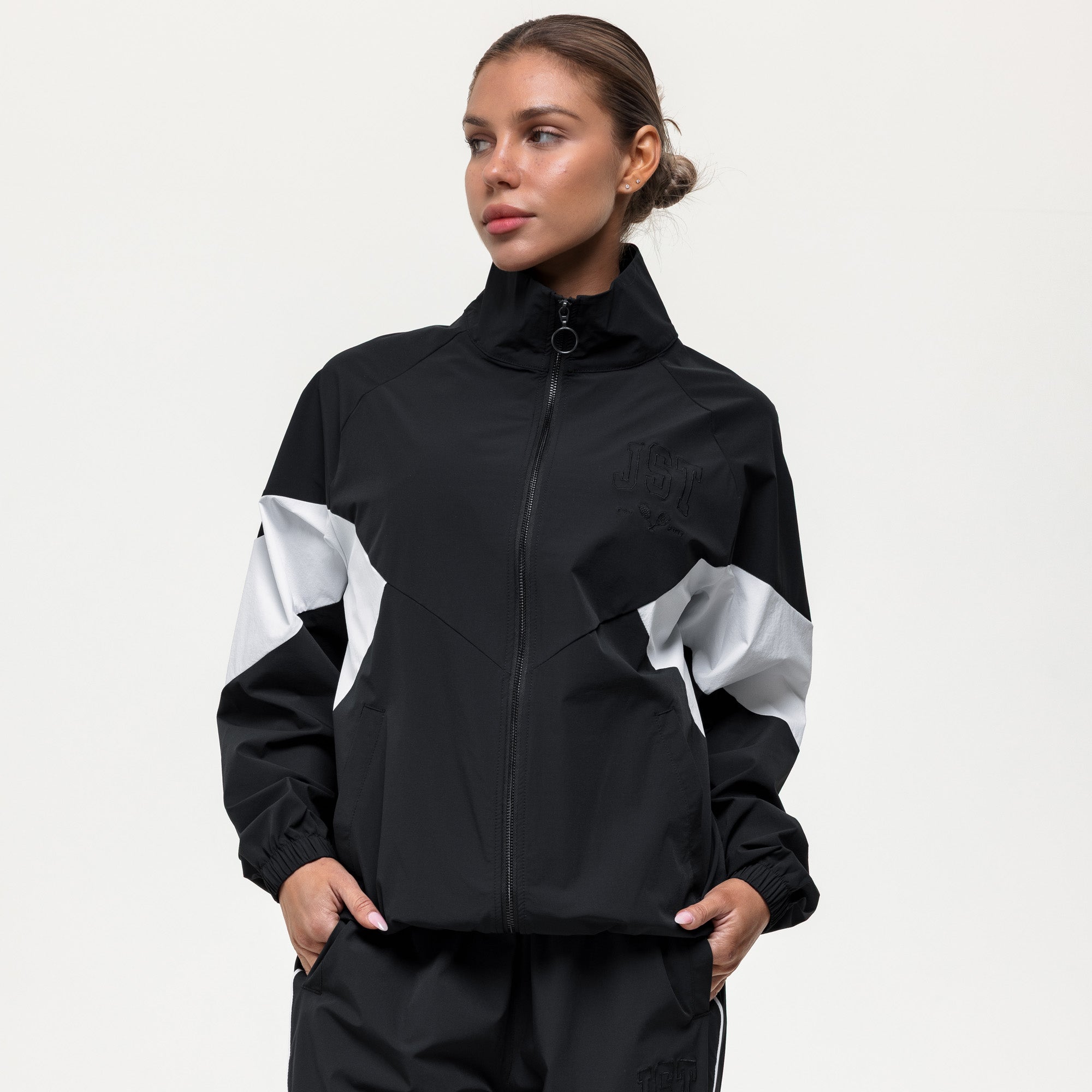 Courtside Track Jacket - Black/White