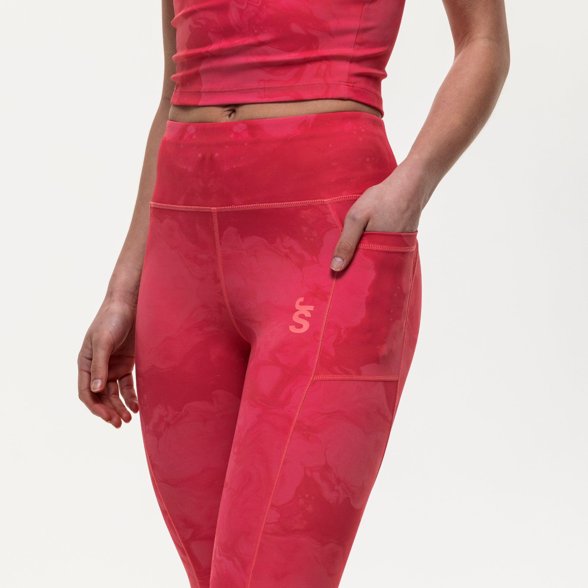 Power 7/8 Training Leggings - Coral Marble