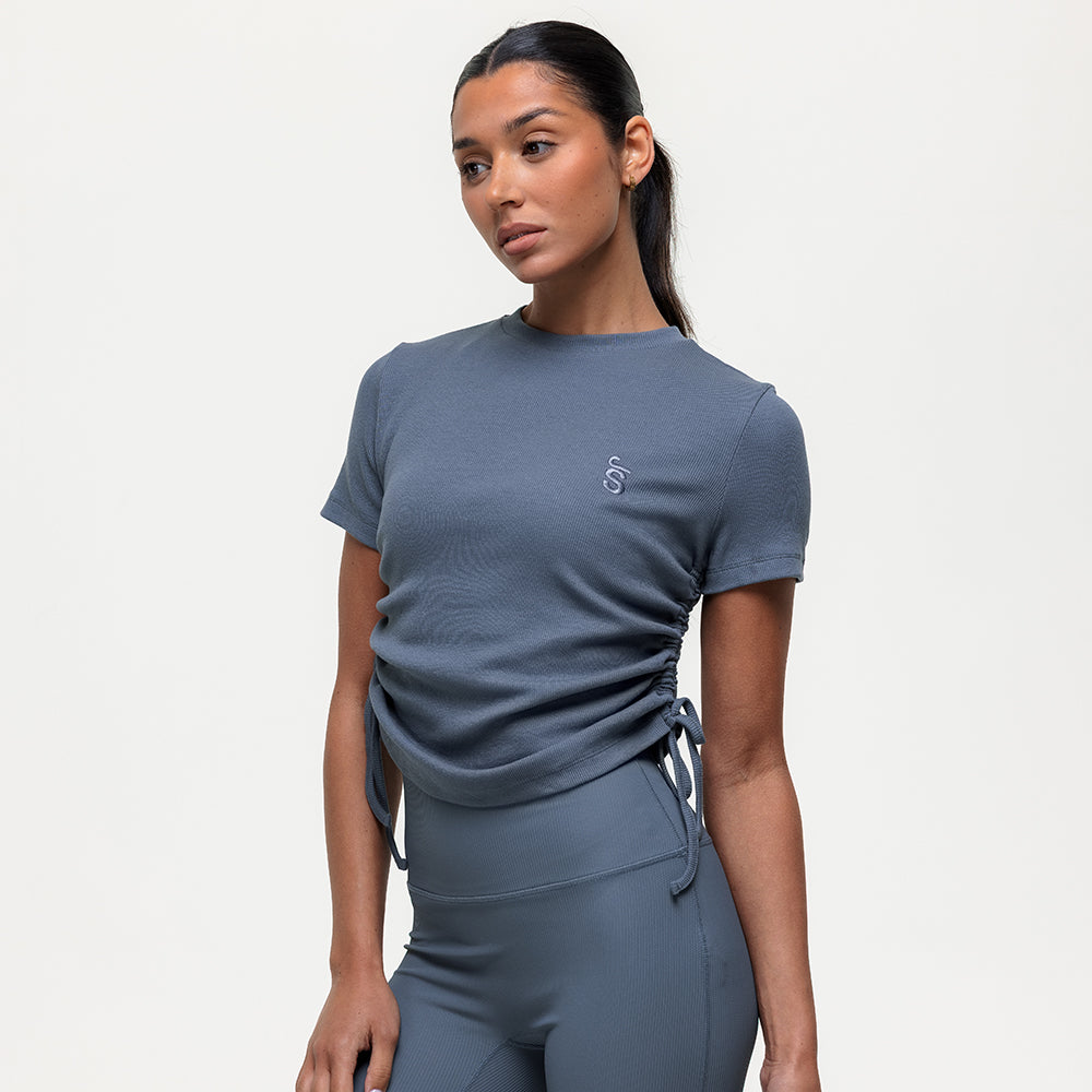Shanti Ruched Tee - Graphite