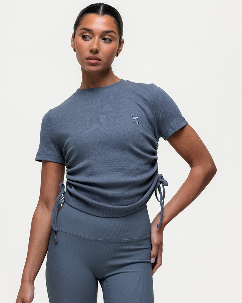 Shanti Ruched Tee - Graphite