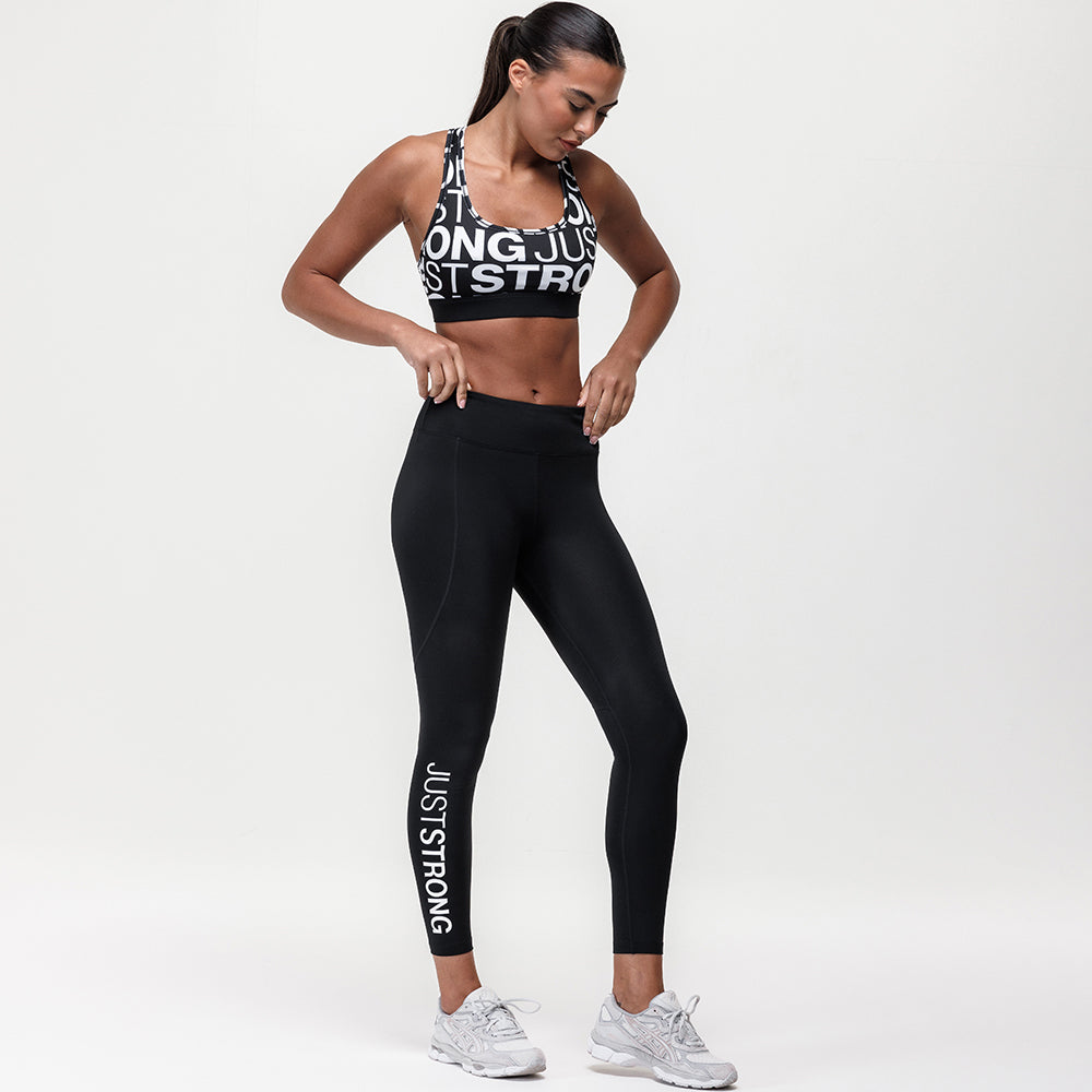 Printed Motion Light Support Bra - Black/White